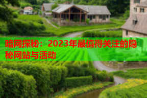 暗网探秘：2023年最值得关注的隐秘网站与活动