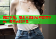 暗网下哉：安全匿名的秘密交流平台，探索未知世界