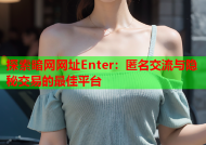 探索暗网网址Enter：匿名交流与隐秘交易的最佳平台